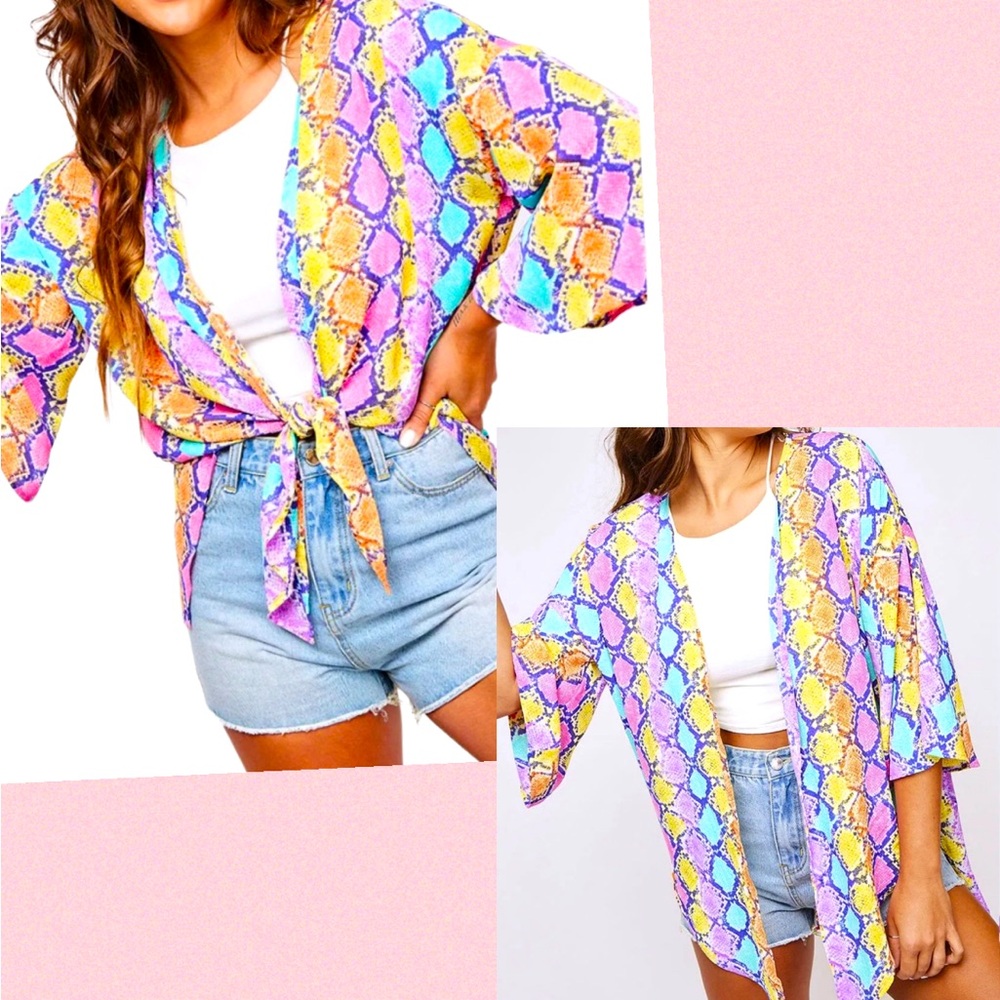 PEACH LOVE Slither Around kimono cardigan women’s size medium
